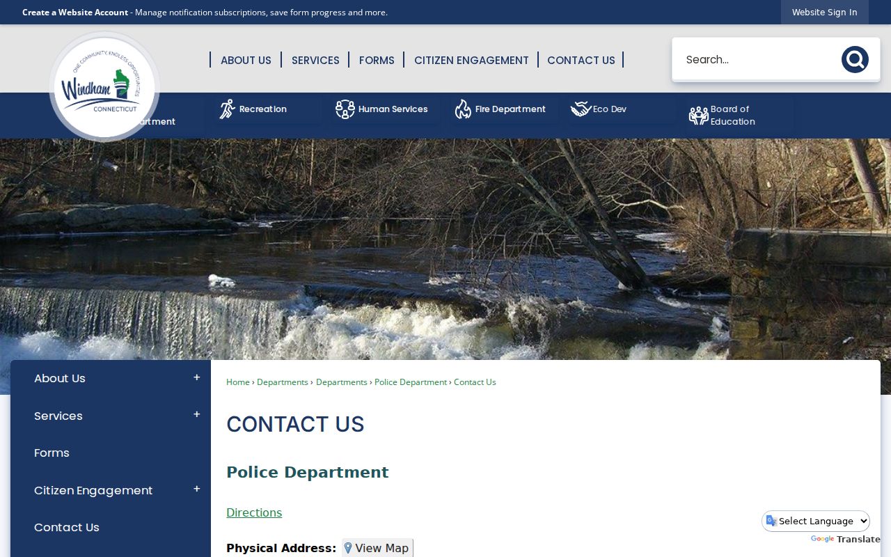 Windham police contact and records information for warrant-related reports